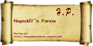Hegedűs Panna névjegykártya